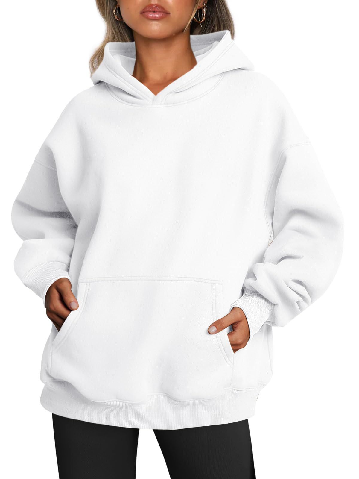 Women's Oversized Fleece Hoodie: Cozy Pullover with Pockets for Fall & Winter
